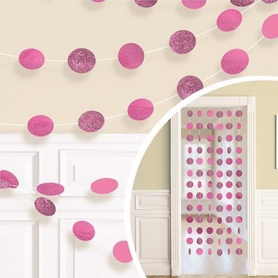 Гирлянда Круги Ярко-Розовый