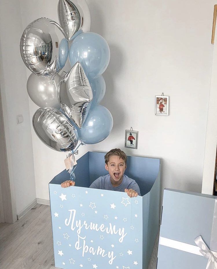 Коробка с шариками «Голубое серебро»