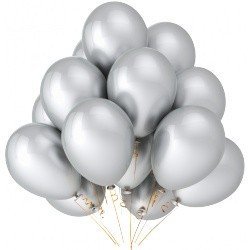 Облако серебряных шаров   25шт