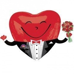 Шар фигура Сердце с букетом