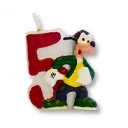 Свеча цифра 5 Микки Маус 7см