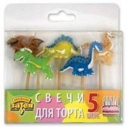 Свечи для торта Динозавры 5 шт