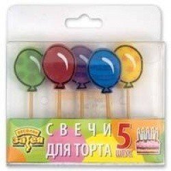 Свечи для торта на пиках Шарик 5 шт