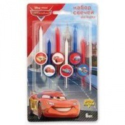 Свечи для торта Disney Тачки 2  6 шт
