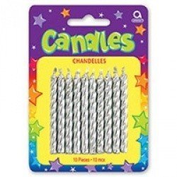 Свечи для торта металлик серебро 10шт