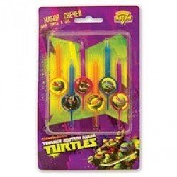 Свечи для торта Черепашки Ниндзя 6 штук