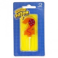 Свеча цифра Шарик 2   5 см