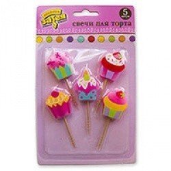 Свечи на пиках Сладкий Праздник 5 штук