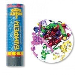  Пружинная хлопушка 16см серпантин фольга