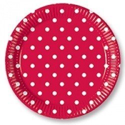 Тарелки Горошек красный 10 штук