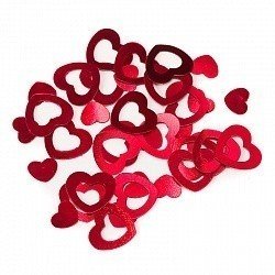 Конфетти сердечки маленькие красные 17 гр