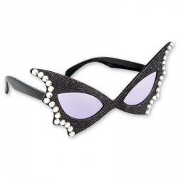 Очки Летучая Мышь со стразами черные