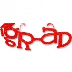 Очки Выпускник красные блеск