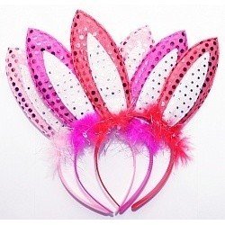 Ободок с ушками Зайка блестящий