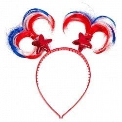 Ободок Волосы триколор на пружинке