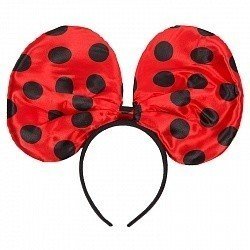 Ободок с бантиком Красный в черный горох