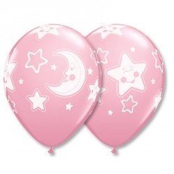 Облако шаров Луна и Звезды р 50 шт