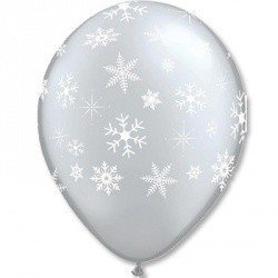 Облако шаров Снежинки Silver  25 шт