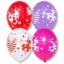 Облако шаров Сердца на прищепке 50 шт