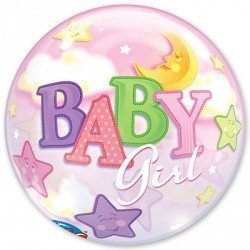 Шар BUBBLE Луна и Звезды Девочка