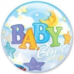 Шар Bubble Луна и Звезды(Мальчик)
