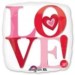 Шар ДЖАМБО Love Белый квадрат