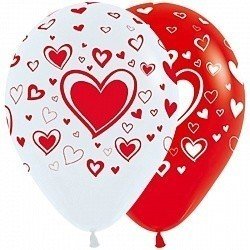 Облако шаров Множество сердец 100 шт