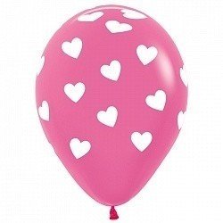 Облако розовых шаров Сердца 25 шт
