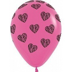Облако шаров Полосатые сердца 25 шт