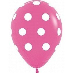 Облако розовых шаров Белые точки 50 шт