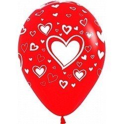 Облако красных шаров Сердца 50 шт