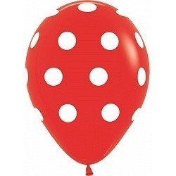 Облако красных шаров Белые точки 100 шт