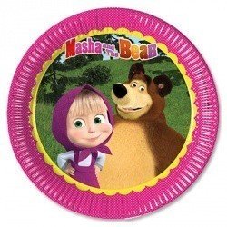 Тарелки большие Маша и Медведь, 8 штук