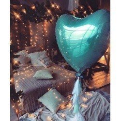 Большой фольгированный шар Бирюзовое Сердце