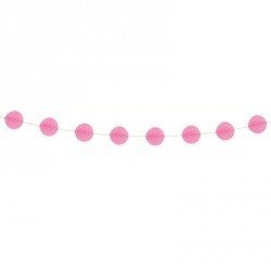 Гирлянда-шары бумажная розовая, 3 м