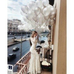 Облако шаров Серебряный жемчуг 50 шт