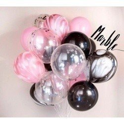 Облако шаров с гелием Мраморные 10 шт
