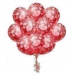 Облако шаров для влюбленных 50 шт