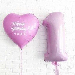 Готовое решение «С 1 годом» розовый