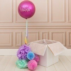 Коробка с шарами «Я верю в единорогов»