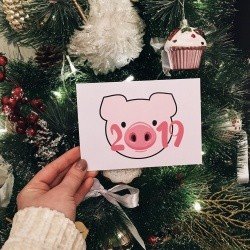 Открытка «Свинка мордаха 2019» 