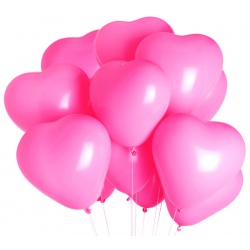 Облако шаров Сердца Средние фуксия 15 шт