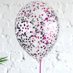 Шар с ярко-розовым конфетти