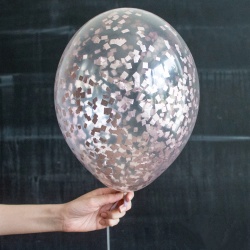 Шар с розовым-золотом квадратным конфетти