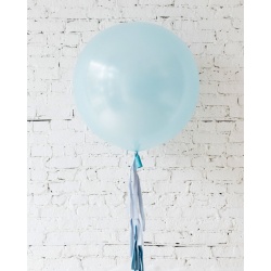 Большой шар голубой перламутровый на гирлянде