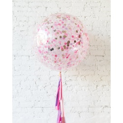 Большой шар с круглым конфетти для принцессы на гирлянде