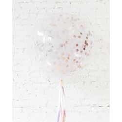 Большой шар с круглым конфетти русалковый на гирлянде