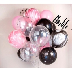 Облако шаров с гелием Мраморные 100 шт
