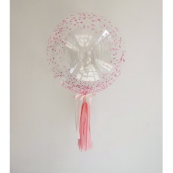 Шар бабл Конфетти розовое