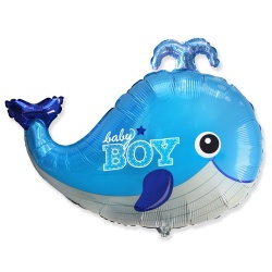 Шар фигура Кит BABY BOY голубой